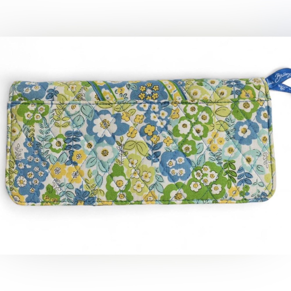 Vera Bradley Travel Wallet English Meadow Blue and Yellow Floral - Picture 7 of 10